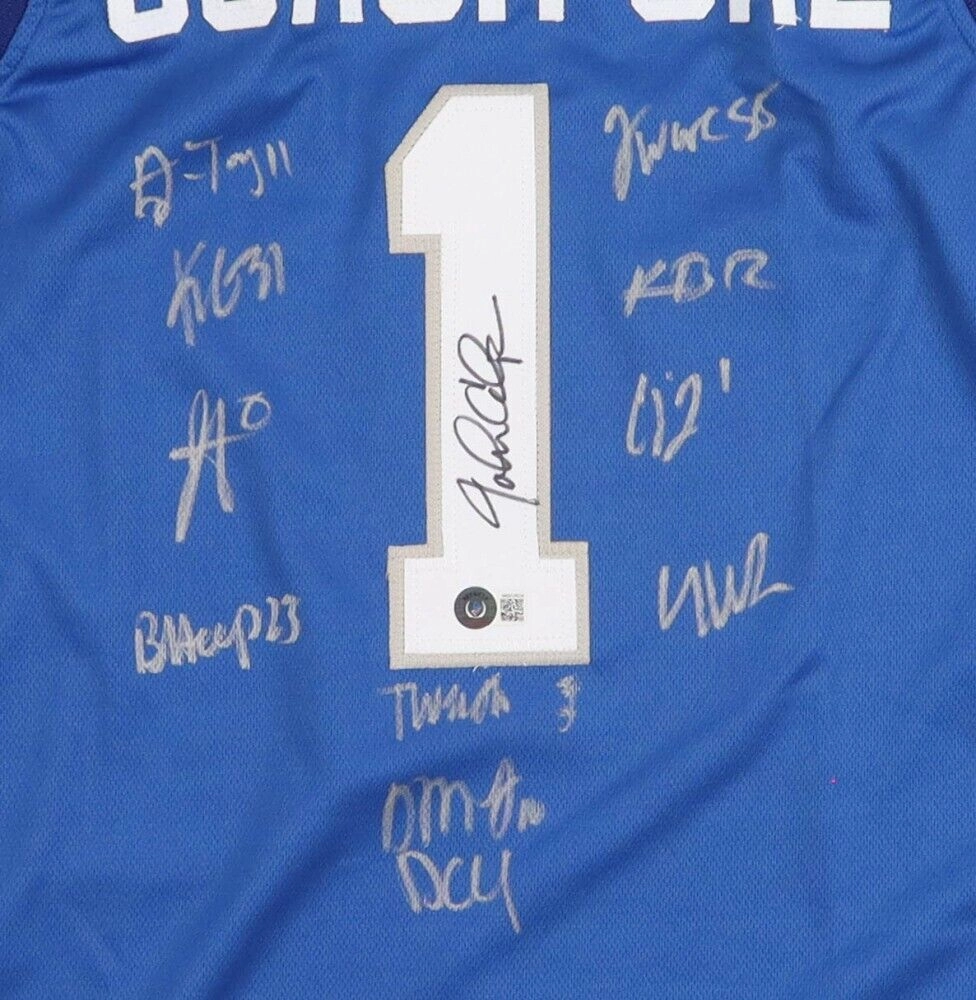 2021 Kentucky Wildcats Team Signed John Caliparii Blue Jersey (Beckett) 12 Sigs