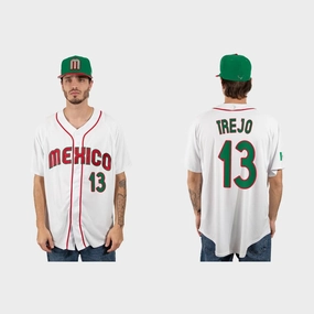 #13 ALAN TREJO MEXICO BASEBALL 2023 WORLD BASEBALL CLASSIC JERSEY ???C WHITE  Stitches Baseball Jerseys