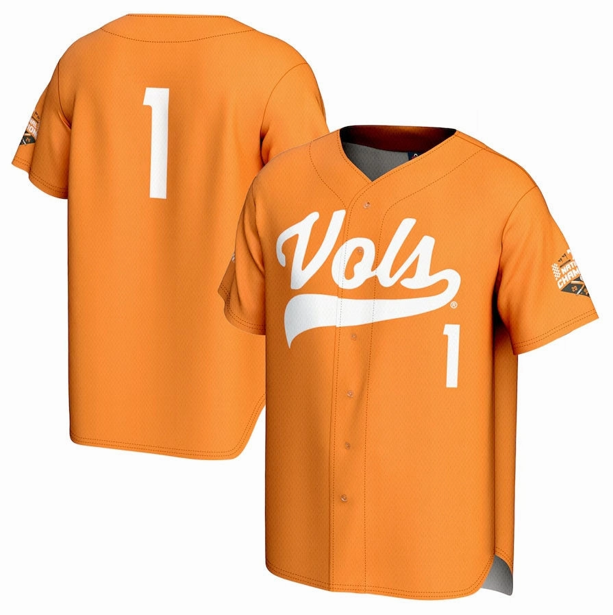 #1 T.Volunteers GameDay Greats 2024 Baseball College World Series Champions Commemorative Fashion Jersey - Tennessee Orange College Jerseys