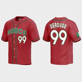 #99 ALEX VERDUGO MEXICO BASEBALL 2023 WORLD BASEBALL CLASSIC REPLICA JERSEY ???C RED Stitches Baseball Jerseys