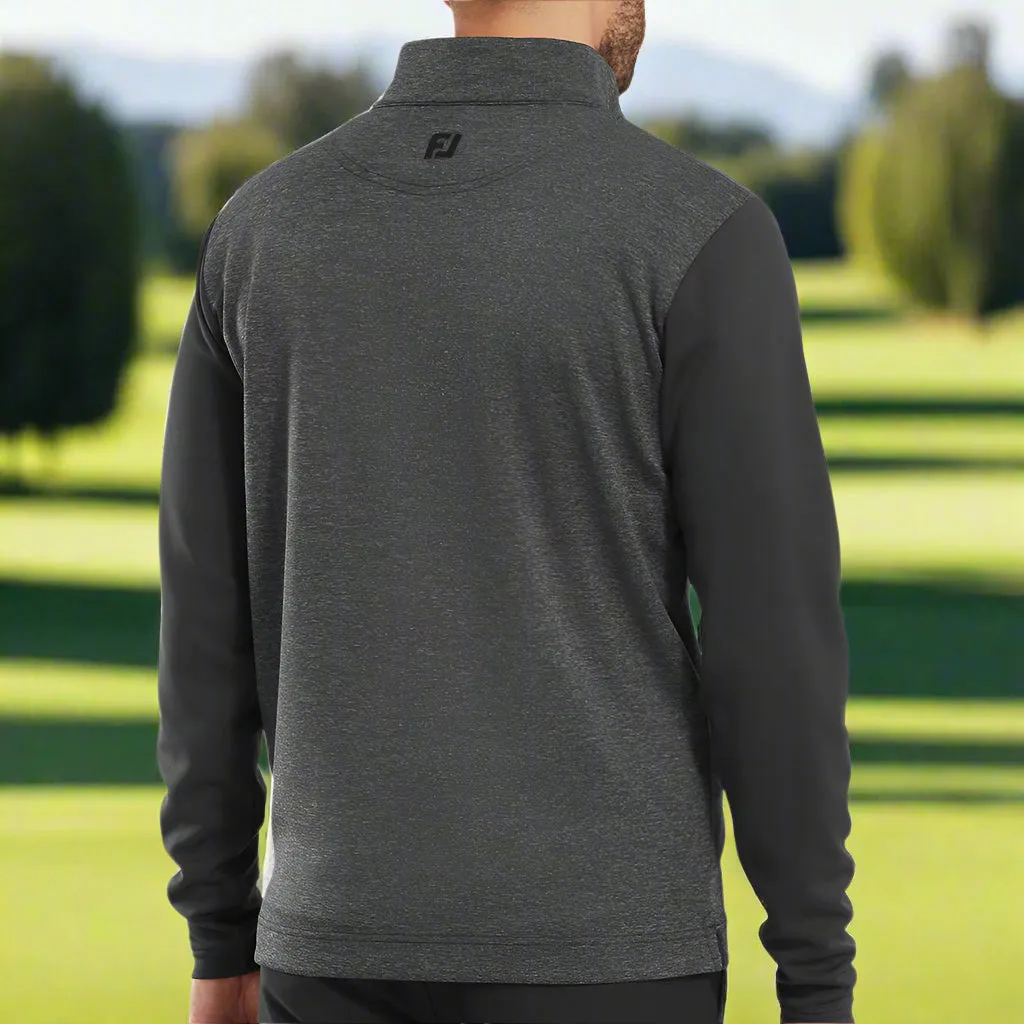 Feel the Energy Footjoy Tonal Heather Chill-Out Pullover - Black