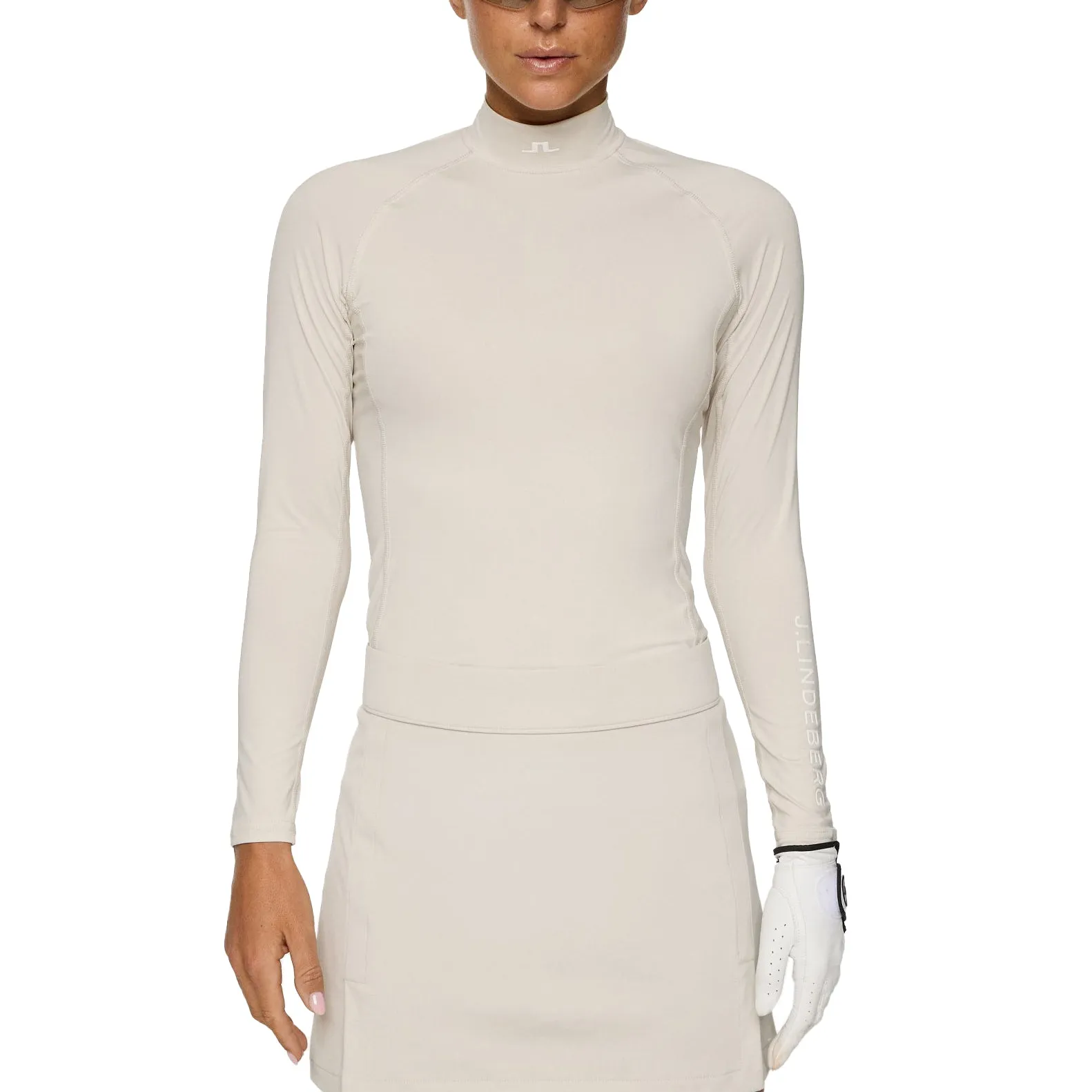 Loud Looks, Smooth Moves Black Friday Exclusive J.Lindeberg Women'S Ella Compression Golf Shirt - Moonbeam