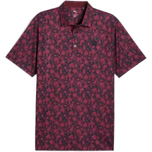 Puma Cloudspun Carmela Floral Polo Shirt - Deep Navy/Ruby Shimmer Fuel Your Fire