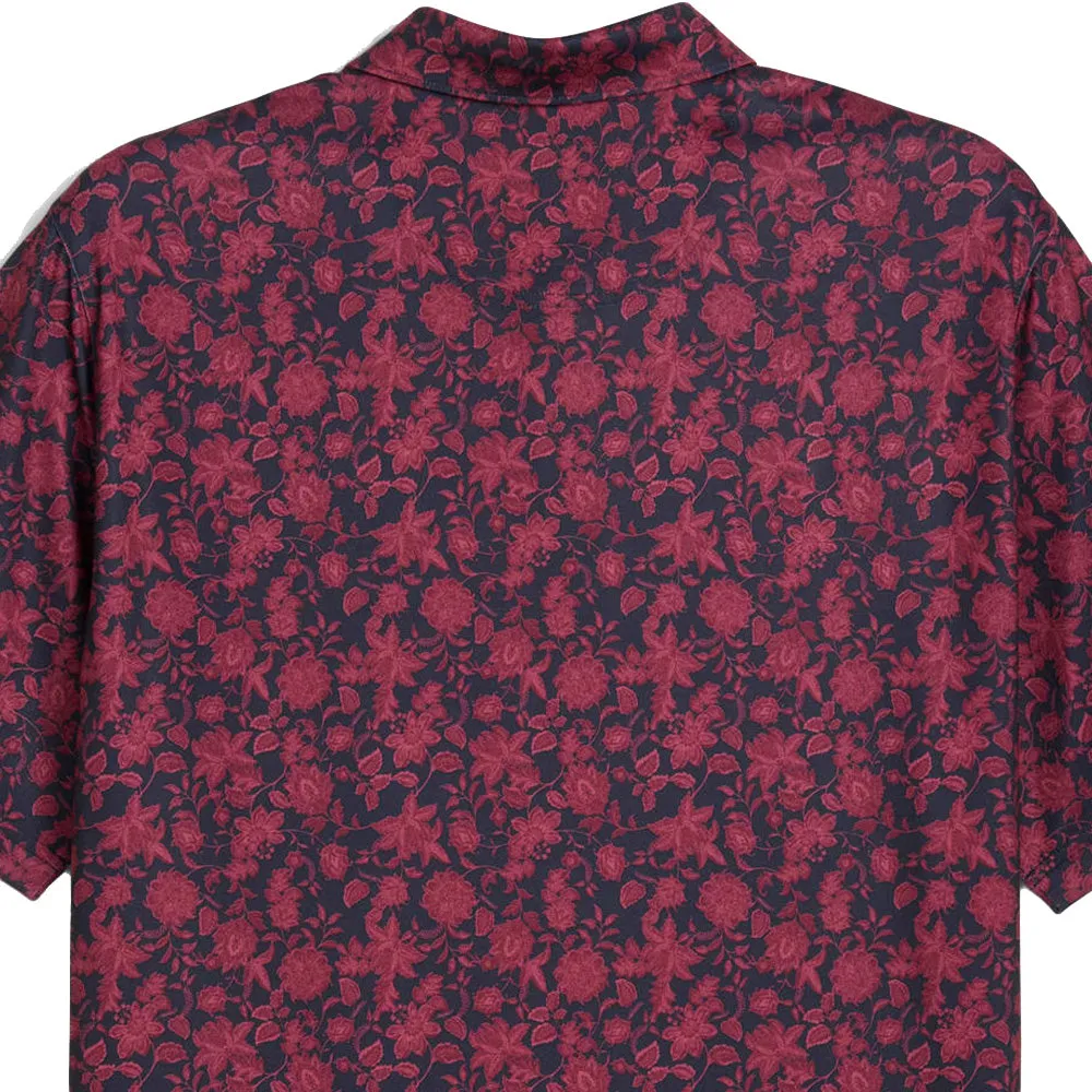 Puma Cloudspun Carmela Floral Polo Shirt - Deep Navy/Ruby Shimmer Gear Up and Go