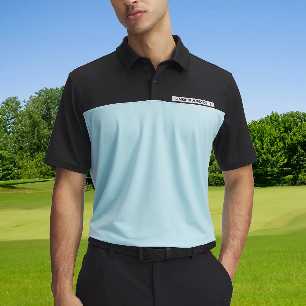 Under Armour Tee To Green Color Block Polo Shirt - Black/Stream/White Autumn Sale