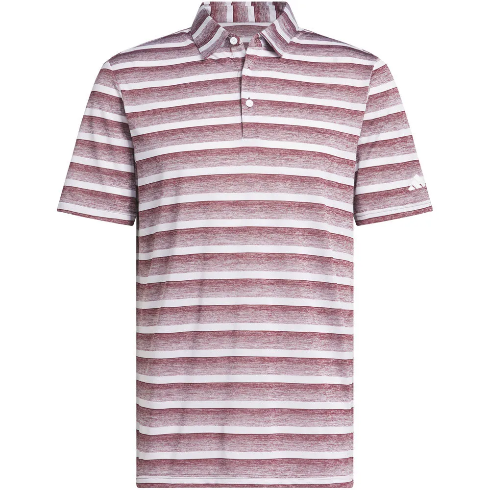 Adidas 2 Color Stripe Polo Shirt - Aurora Ruby/White All Eyes on You All Saints' Day Sale