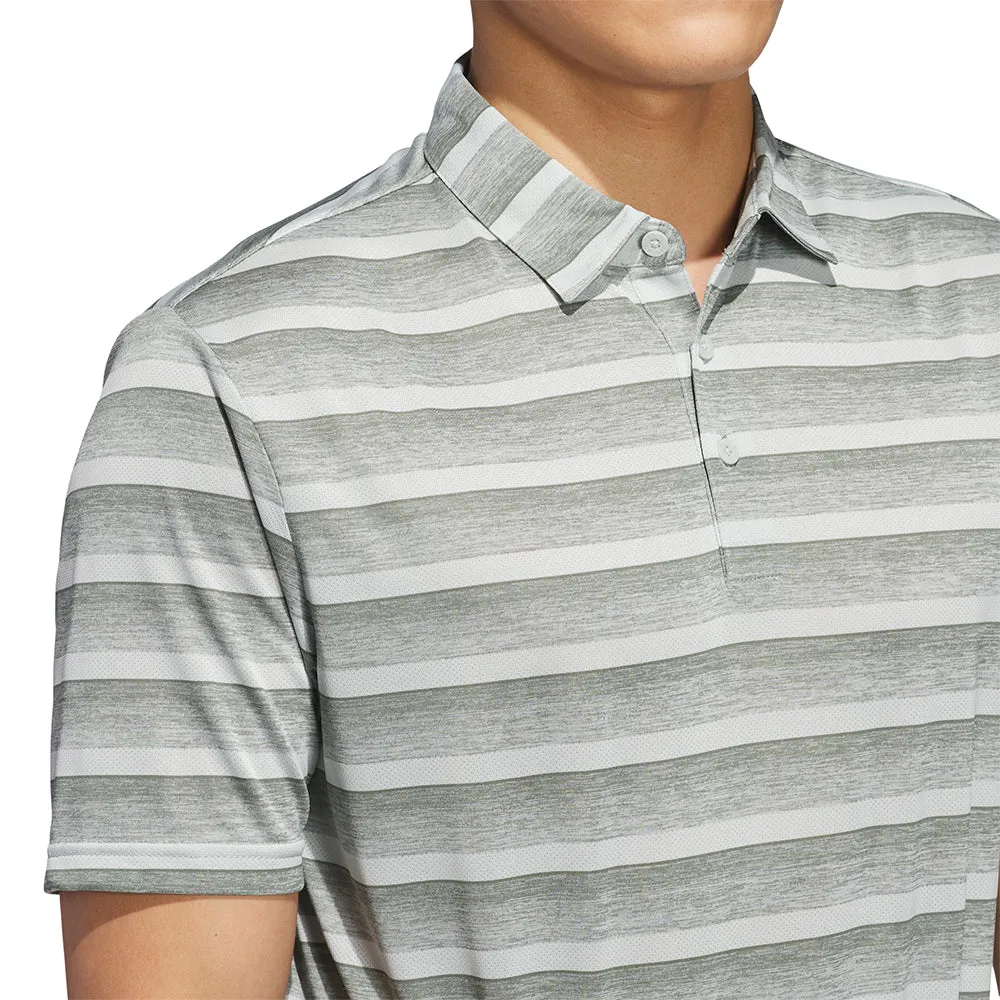 Adidas 2 Colour Stripe Polo Shirt - Silver Green/Wonder Silver Easter Sale Memorial Day Sale