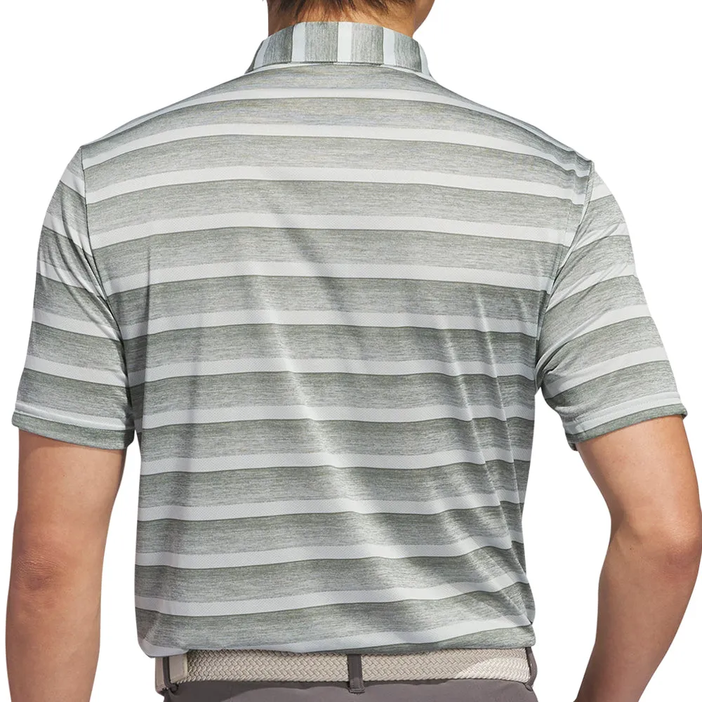 Back To School Sale Adidas 2 Colour Stripe Polo Shirt - Silver Green/Wonder Silver