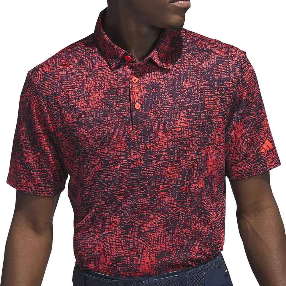Adidas Aerial Jacquard Polo Shirt - Bright Red Clearance Sale President's Day Sale