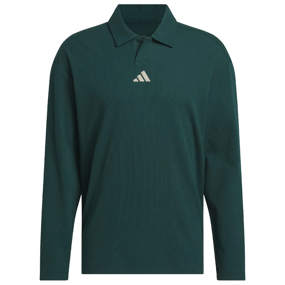 Adidas Beyond Long Sleeve Loose Fit Polo Shirt - Aurora Ivy Flash Sale