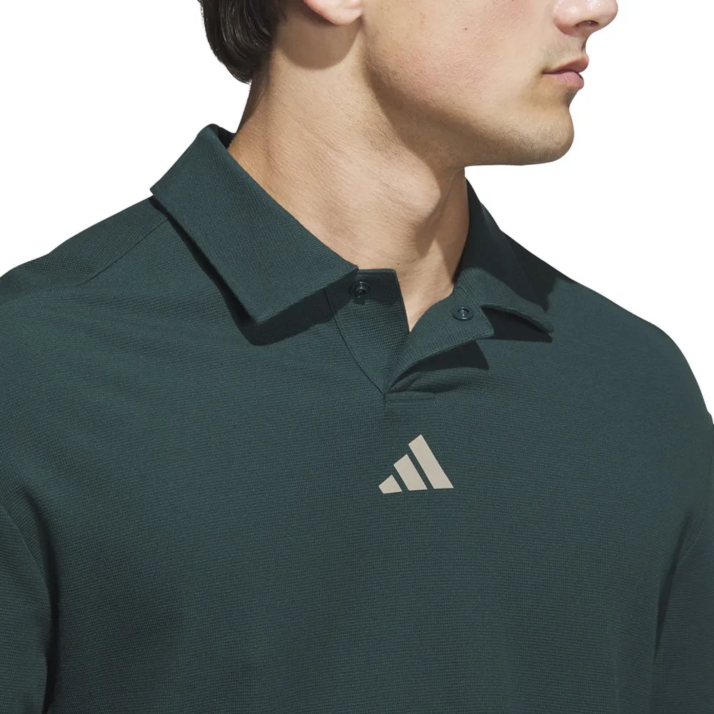 Adidas Beyond Long Sleeve Loose Fit Polo Shirt - Aurora Ivy Special Offer