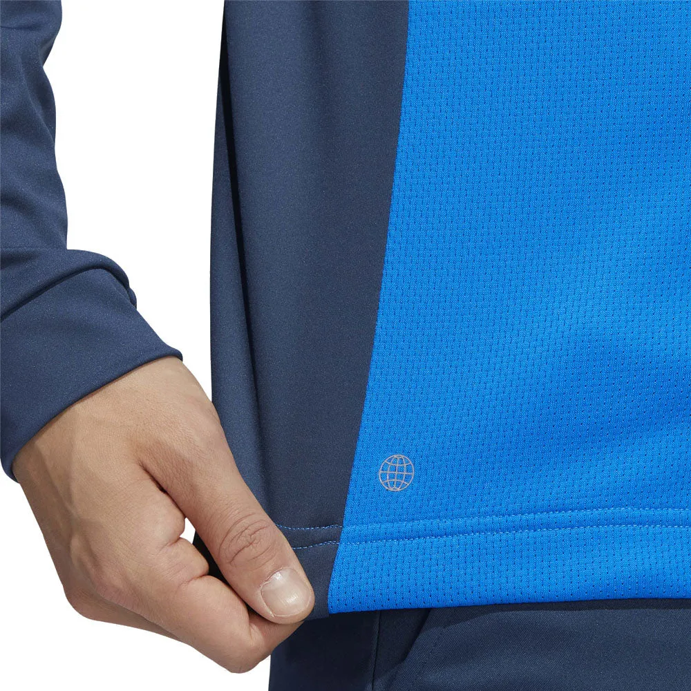 Adidas Colour Block 1/4 Zip Pullover - Blue Rush/Crew Navy Affordable Labor Day Sale