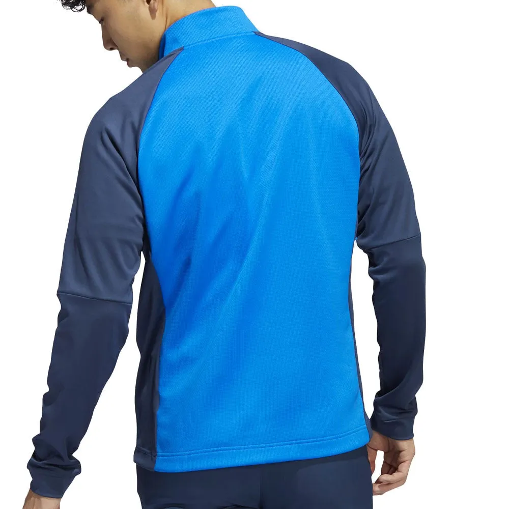 Adidas Colour Block 1/4 Zip Pullover - Blue Rush/Crew Navy Easter Sale