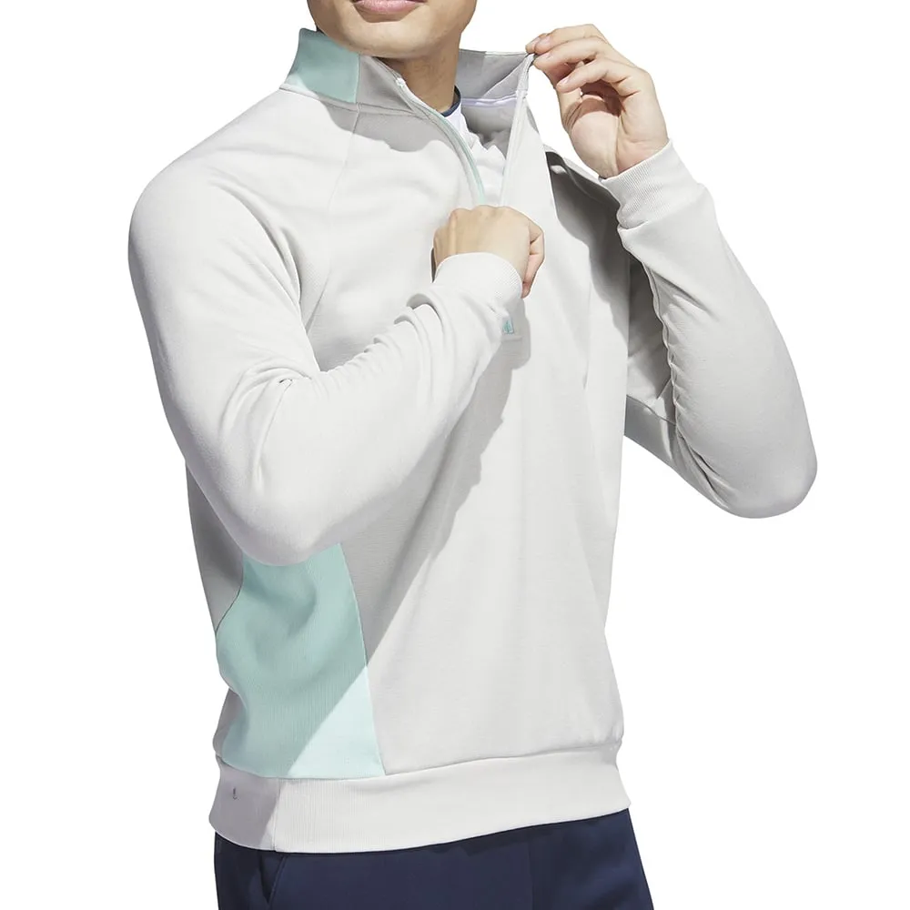 Make a Statement Adidas Dwr 1/4 Zip Pullover - Grey One/White/Semi Flash Aqua