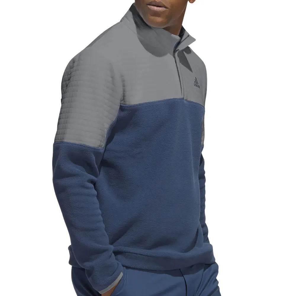 Adidas Dwr 22 Block 1/4 Zip Pullover - Grey Three/Crew Navy Push Beyond Limits The Fast Lane Choice
