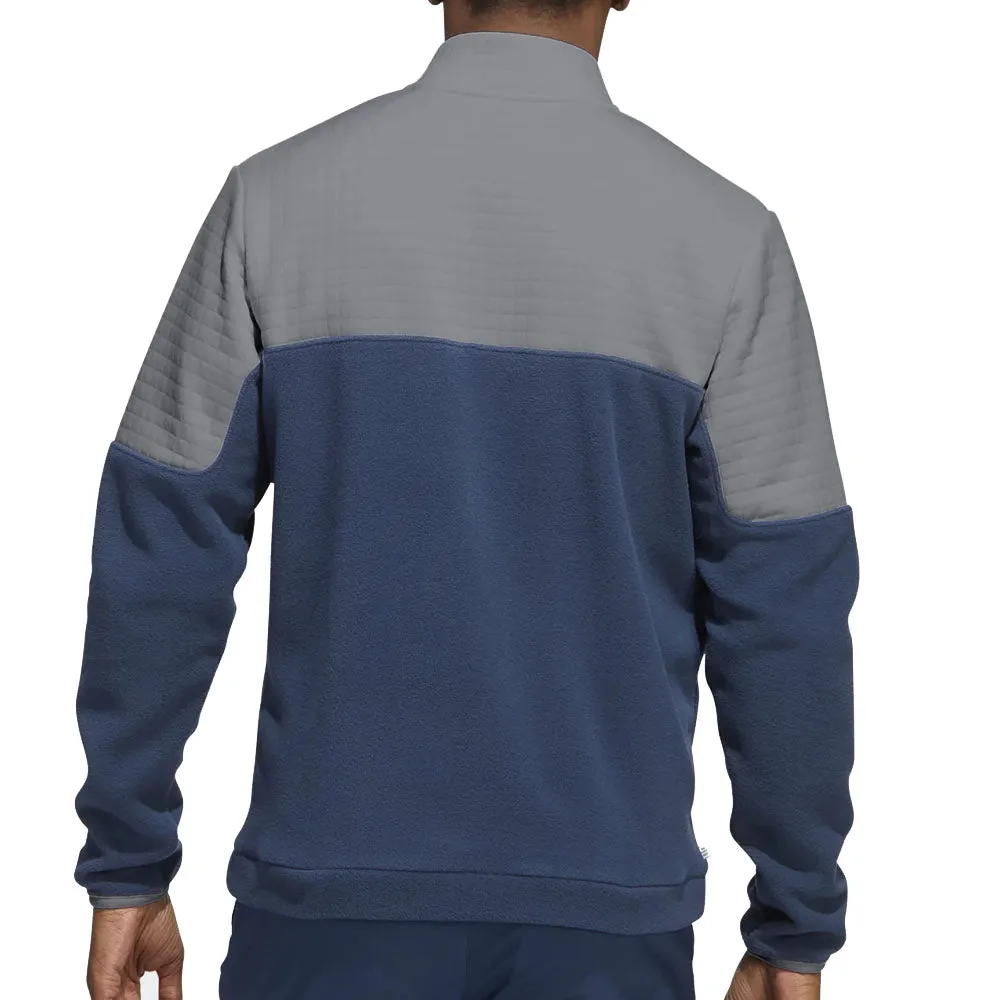Adidas Dwr 22 Block 1/4 Zip Pullover - Grey Three/Crew Navy Spring Sale