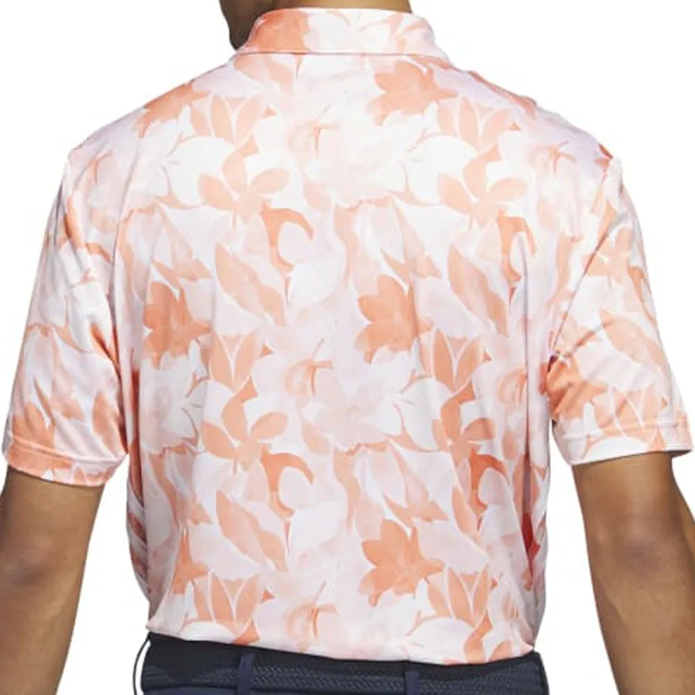 Engineered for Speed Adidas Floral Polo Shirt - Coral Fusion/Pantone/White
