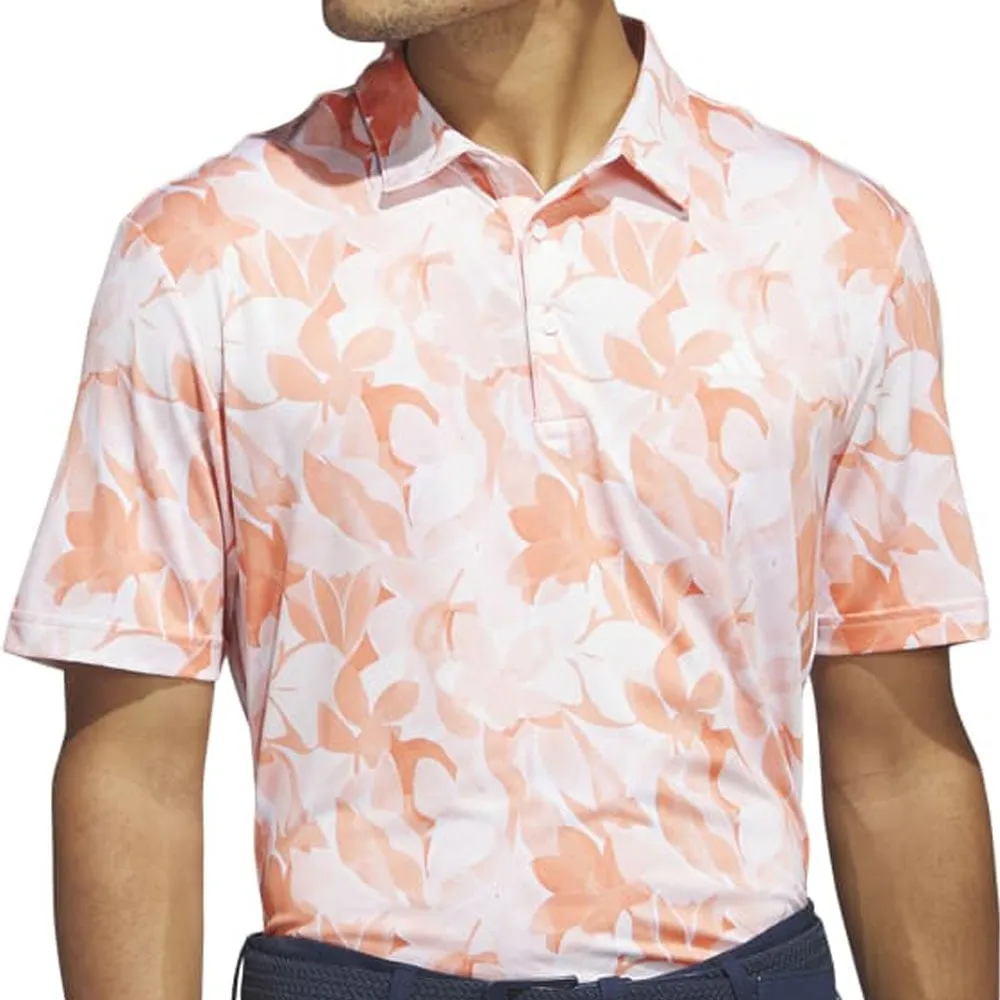 Adidas Floral Polo Shirt - Coral Fusion/Pantone/White Own the Streets