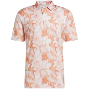 Adidas Floral Polo Shirt - Coral Fusion/Pantone/White Walk with Purpose Engineered for Speed