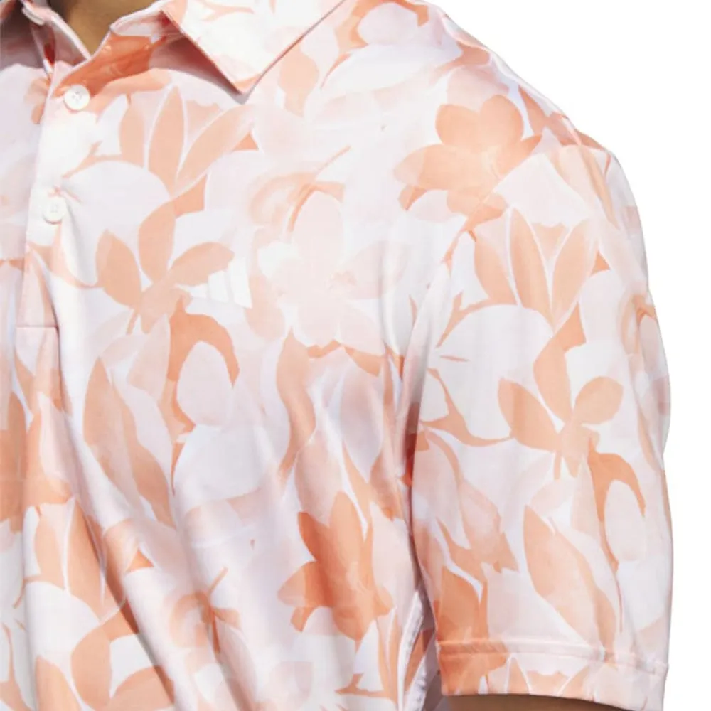 Adidas Floral Polo Shirt - Coral Fusion/Pantone/White Step into the Beat
