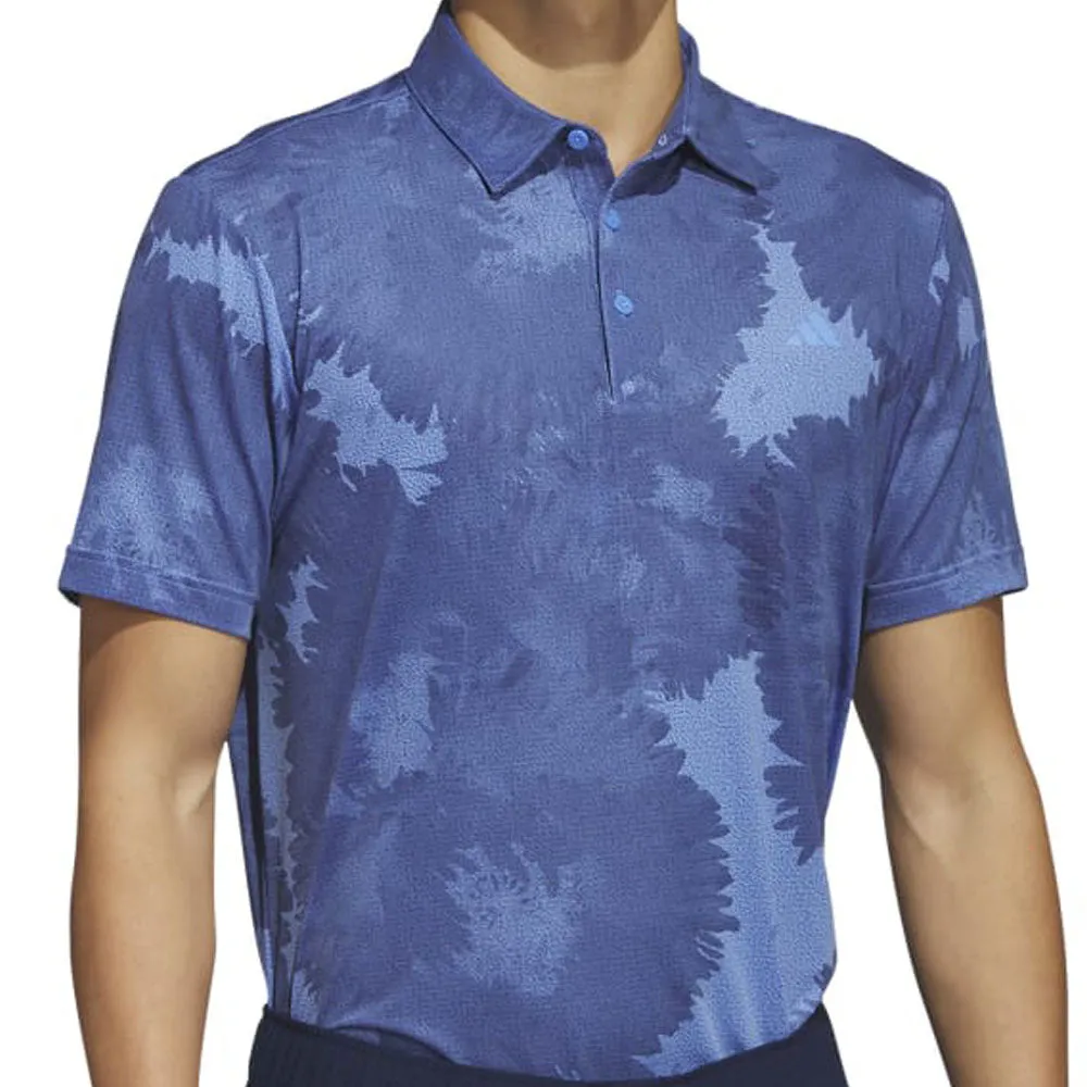 Built for the Bold Adidas Flower Mesh Polo Shirt - Blue Fusion/Collegiate Navy