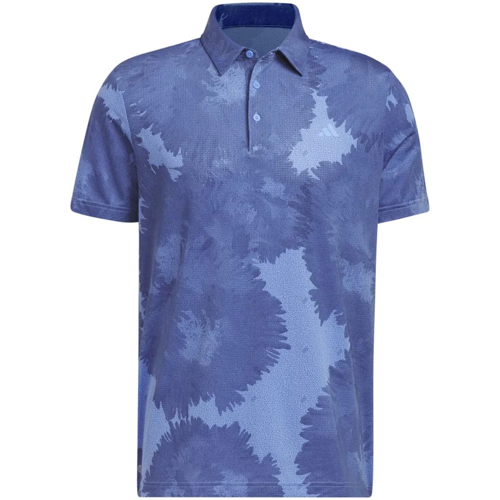 Labor Day Sale Step Into Strength Adidas Flower Mesh Polo Shirt - Blue Fusion/Collegiate Navy