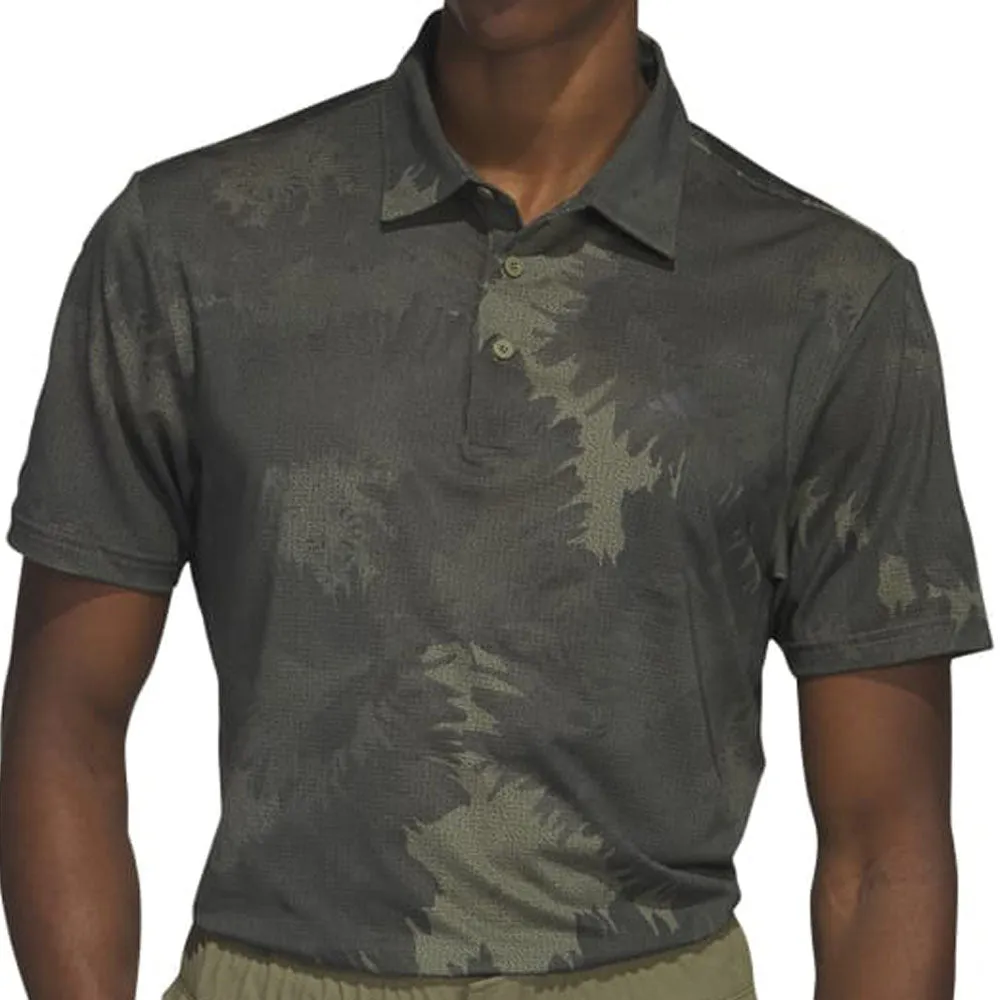 Adidas Flower Mesh Polo Shirt - Olive Strata/Black Built to Move You