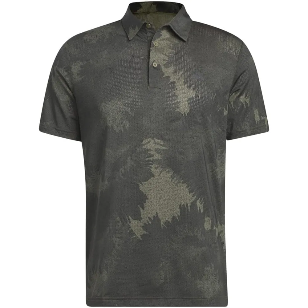 Adidas Flower Mesh Polo Shirt - Olive Strata/Black Made to Turn Heads New Year's Eve Sale