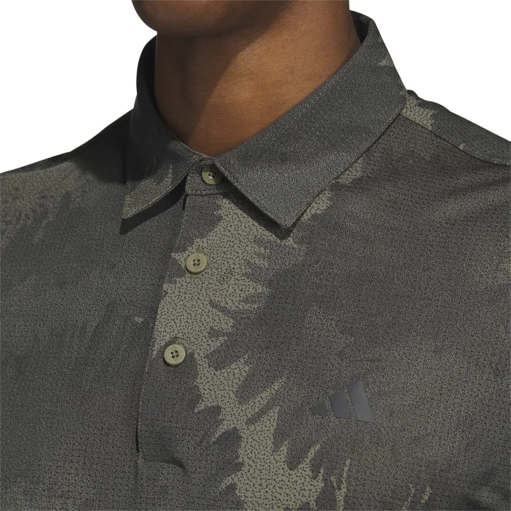 Move Beyond Ordinary Adidas Flower Mesh Polo Shirt - Olive Strata/Black
