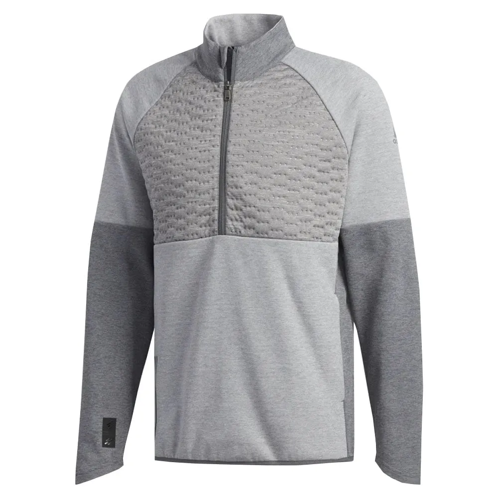 Adidas Frostguard 1/4 Zip Quilted Competition Jacket - Grey Five Heather Performance Unleashed Spring Sale
