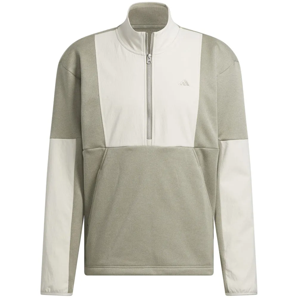 Mother's Day Sale Engineered for Speed Adidas Go-To Dwr Hybrid 1/2 Zip Pullover - Silver Pebble/Alumina