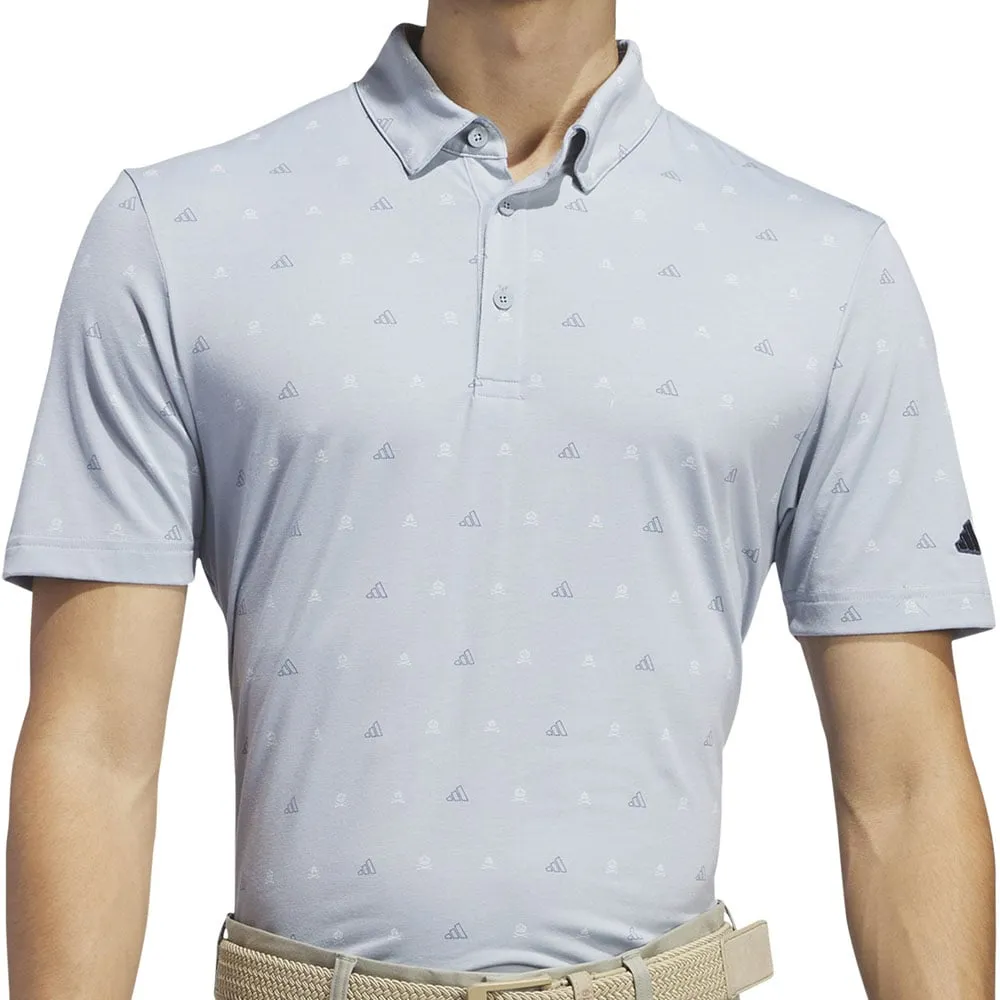 Adidas Go-To Print 2 Polo Shirt - Light Grey Power Every Step