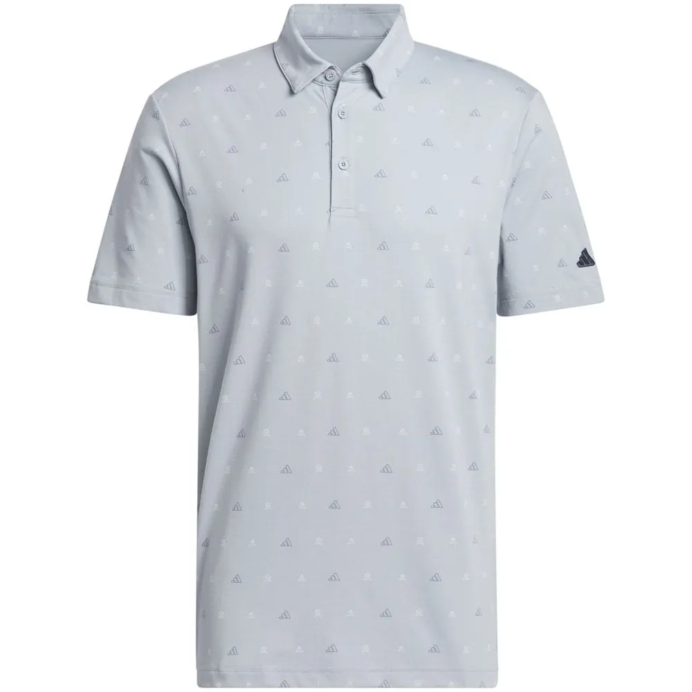 Budget Friendly Walk with Power Adidas Go-To Print 2 Polo Shirt - Light Grey