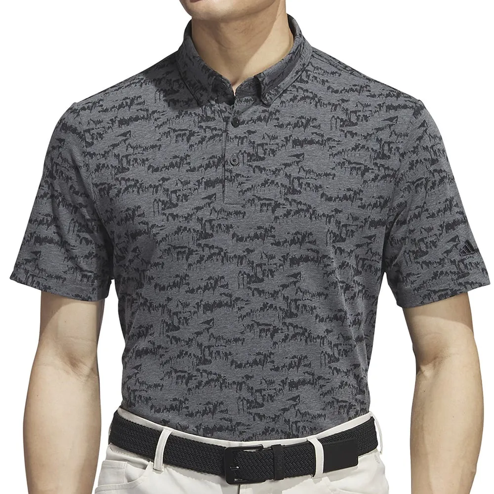 Unapologetically You Dress from the Feet Up Adidas Go-To Print Polo Shirt - Black