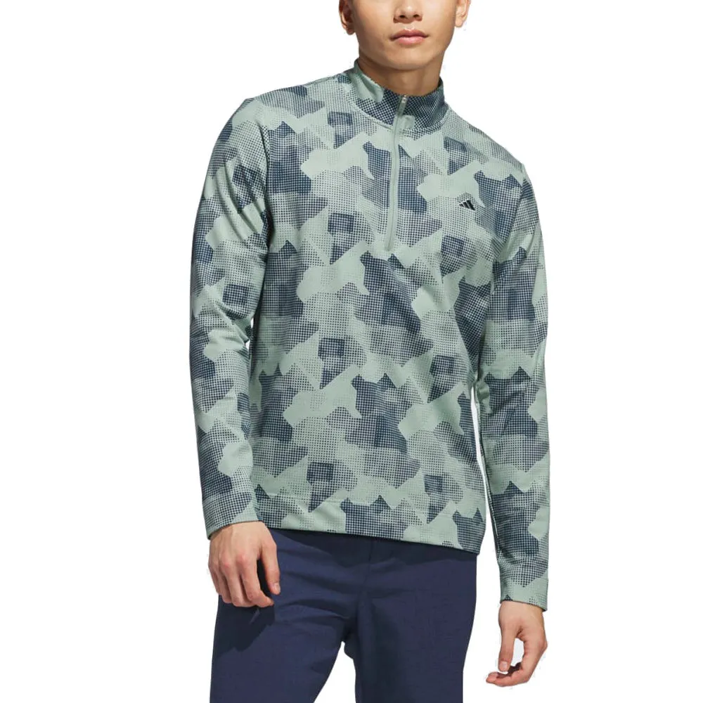 Adidas Go-To Printed 1/4 Zip Pullover - Silver Green Exclusive Deal Feel the Energy