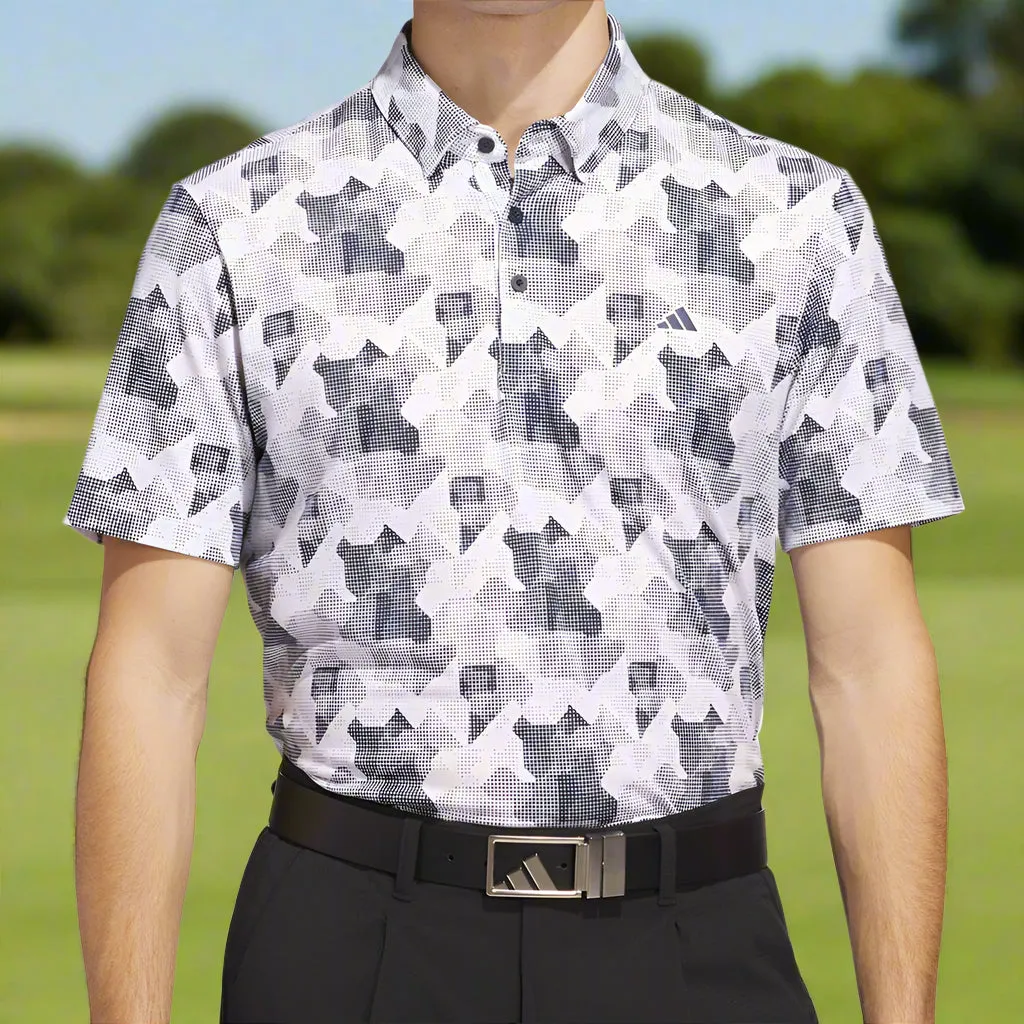 Easter Sale Adidas Go-To Printed Polo Shirt - White/Collegiate Navy