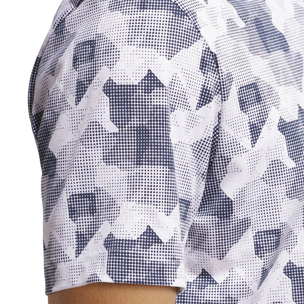 Be Unstoppable Adidas Go-To Printed Polo Shirt - White/Collegiate Navy