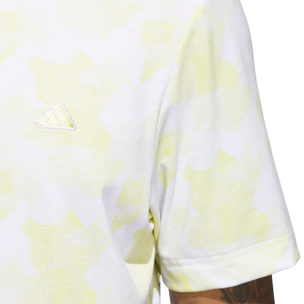 Holiday Sale Keep Going Strong Adidas Go-To Printed Polo Shirt - White/Powder Yellow