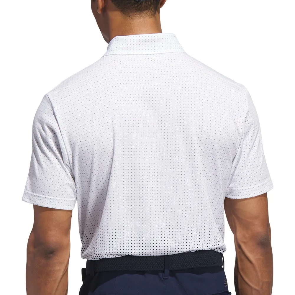 Own the Vibe Own the Streets Adidas Go-To Rise Print Sleeve Logo Polo Shirt - White