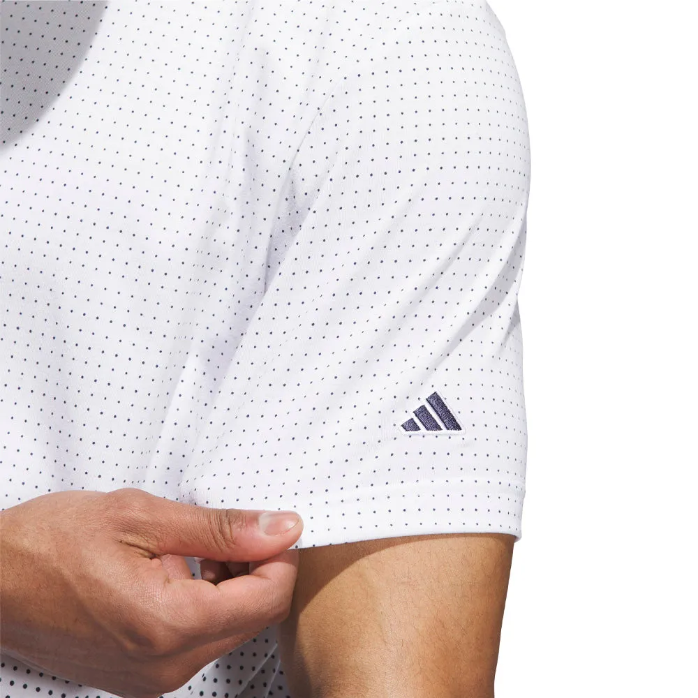 Adidas Go-To Rise Print Sleeve Logo Polo Shirt - White Own the Moment Own Every Step