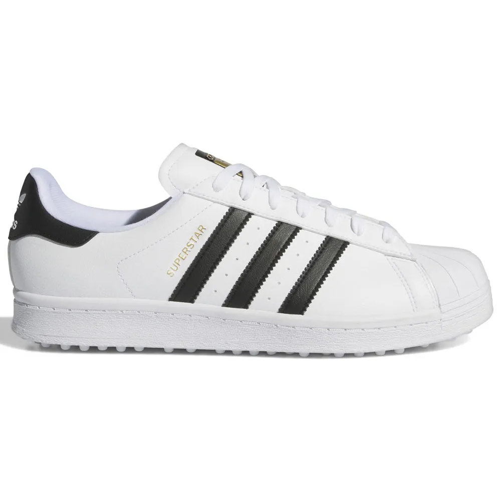 Keep Going Strong Adidas Golf Originals Superstar Spikeless Shoes - Ftwr White/Core Black/Gold Met