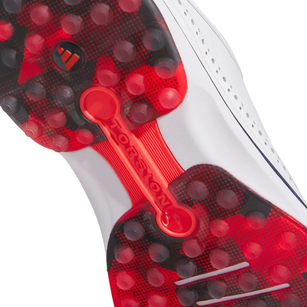 Fearlessly You Adidas Mc80 Spikeless Shoes - White/Collegiate Navy/Better Scarlet