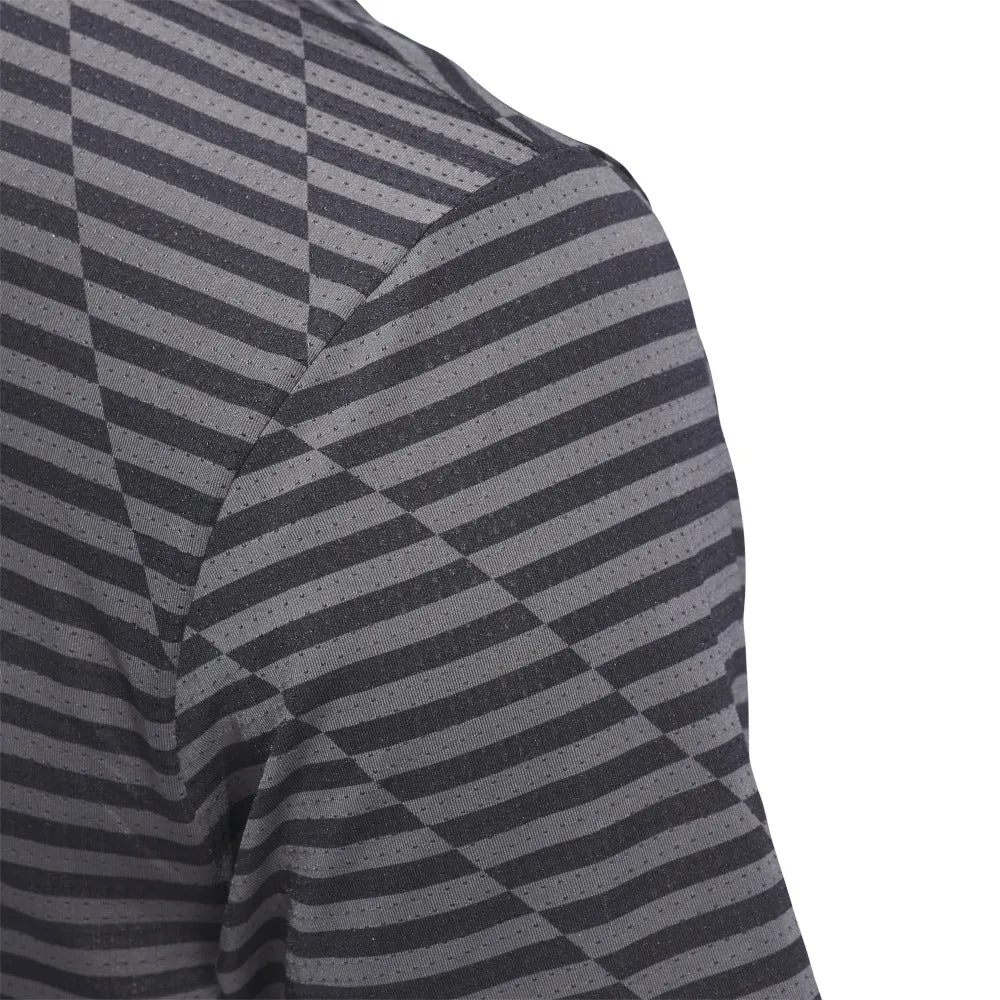 Adidas Mesh Print Polo Shirt - Black/Grey Five Mother's Day Sale