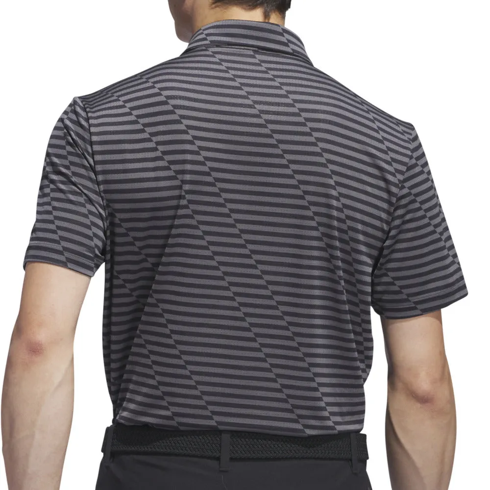 Adidas Mesh Print Polo Shirt - Black/Grey Five Redefine Classic