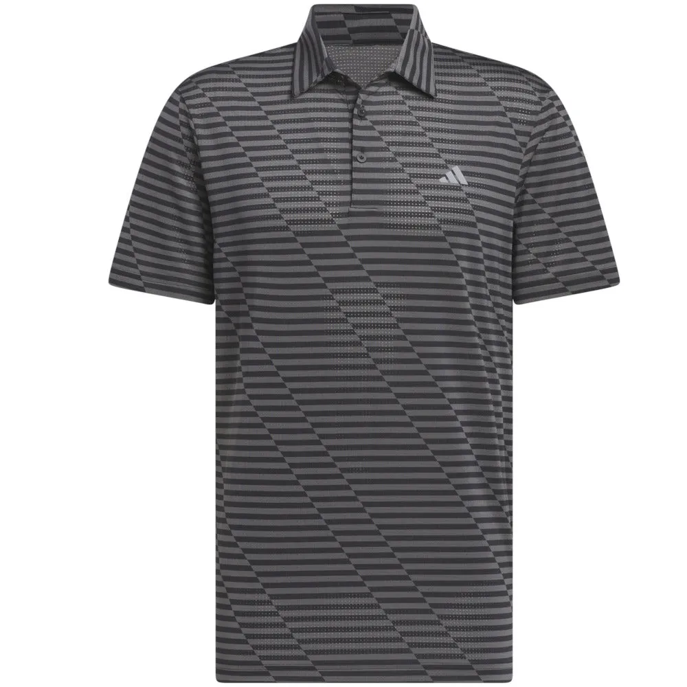 Adidas Mesh Print Polo Shirt - Black/Grey Five Black Friday Exclusive Move Beyond Ordinary
