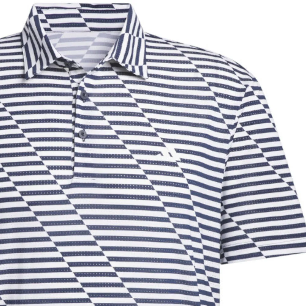 Adidas Mesh Print Polo Shirt - Collegiate Navy/White Independence Day Sale Footwear for the Fearless
