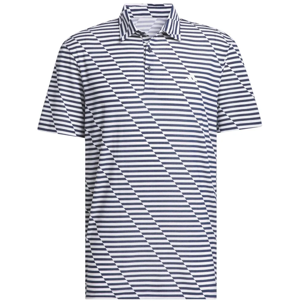 Walk with Purpose Adidas Mesh Print Polo Shirt - Collegiate Navy/White