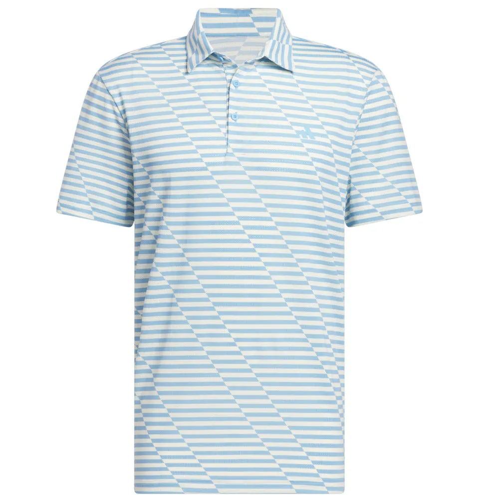 Adidas Mesh Print Polo Shirt - Semi Blue Burst/Ivory Walk Tall