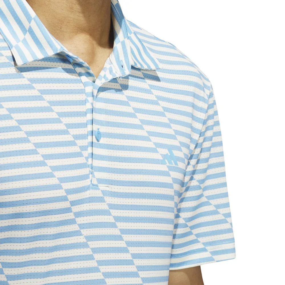 Flash Sale Adidas Mesh Print Polo Shirt - Semi Blue Burst/Ivory