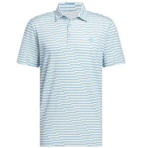 Adidas Mesh Print Polo Shirt - Semi Blue Burst/Ivory Walk Tall